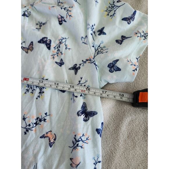 Charter Club Small Butterfly Pajama Set Blue Short Sleeve Capris - Picture 8 of 10
